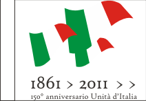 bandiera con logo 150° unità d'Italia