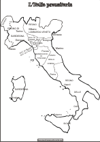 cartina Italia preunitaria da colorare