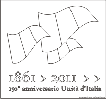 logo 150° anniversario dell'unità d'Italia da colorare