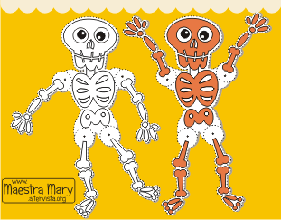 Marionetta scheletro di halloween da ritagliare e montare