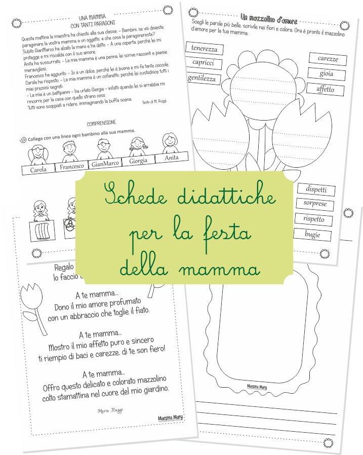 festa della mamma schede e attività per bambini