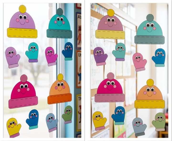 decorazioni inverno guanti e cappelli