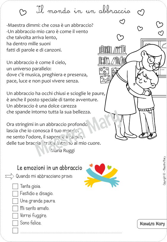 poesia e scheda su abbraccio
