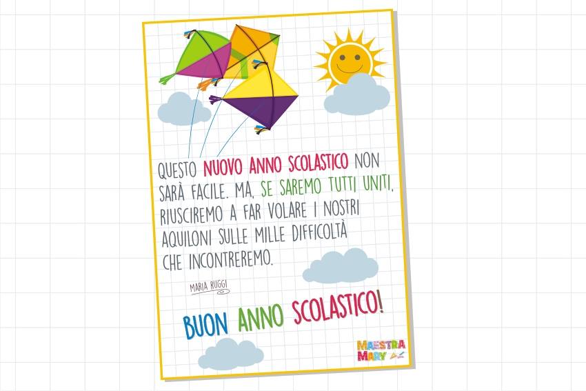 Poster augurale per il nuovo anno scolastico | Maestra Mary