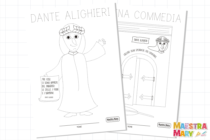 Dante Alighieri schede per bambini Maestra Mary