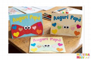 biglietto papà papillon bambini scuola