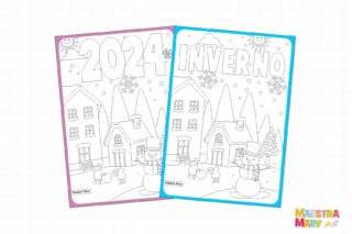 schede da colorare inverno