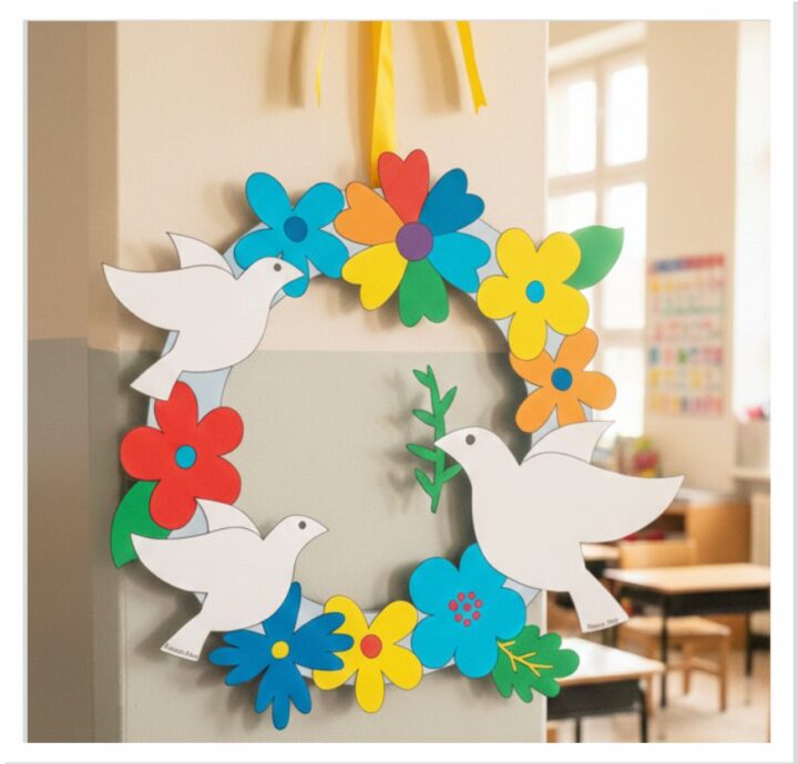 ghirlanda di primavera con la pace