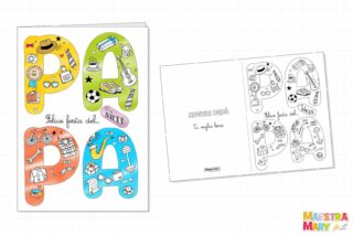 biglietto festa del papà da colorare