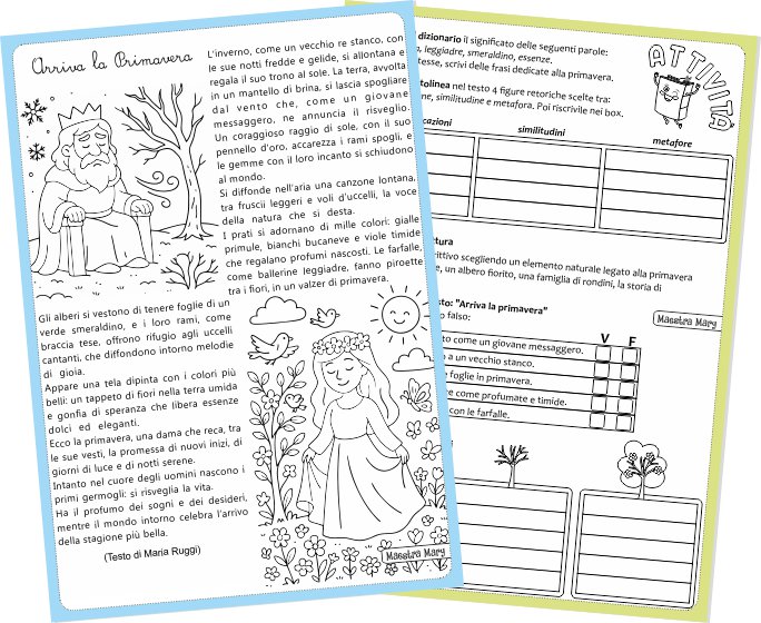arriva la primavera schede scuola primaria
