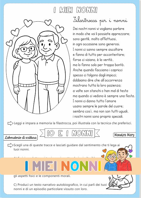 scheda didattica i miei nonni