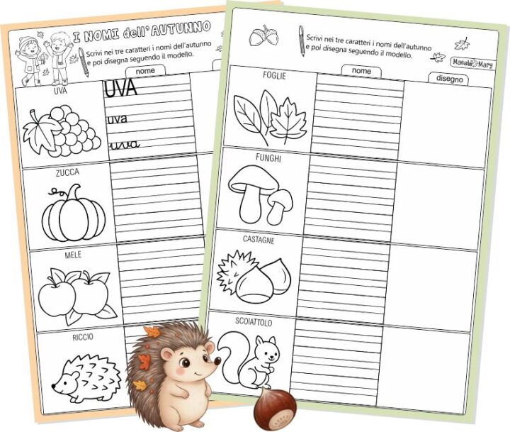 schede scuola primaria corsivo maiuscolo