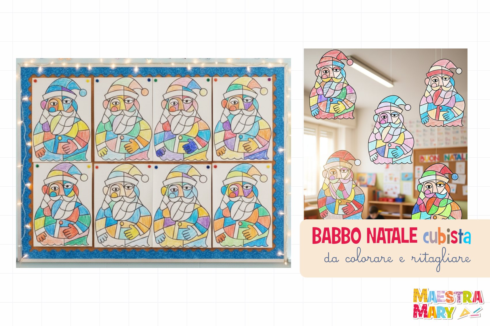 Babbo Natale cubista scuola primaria
