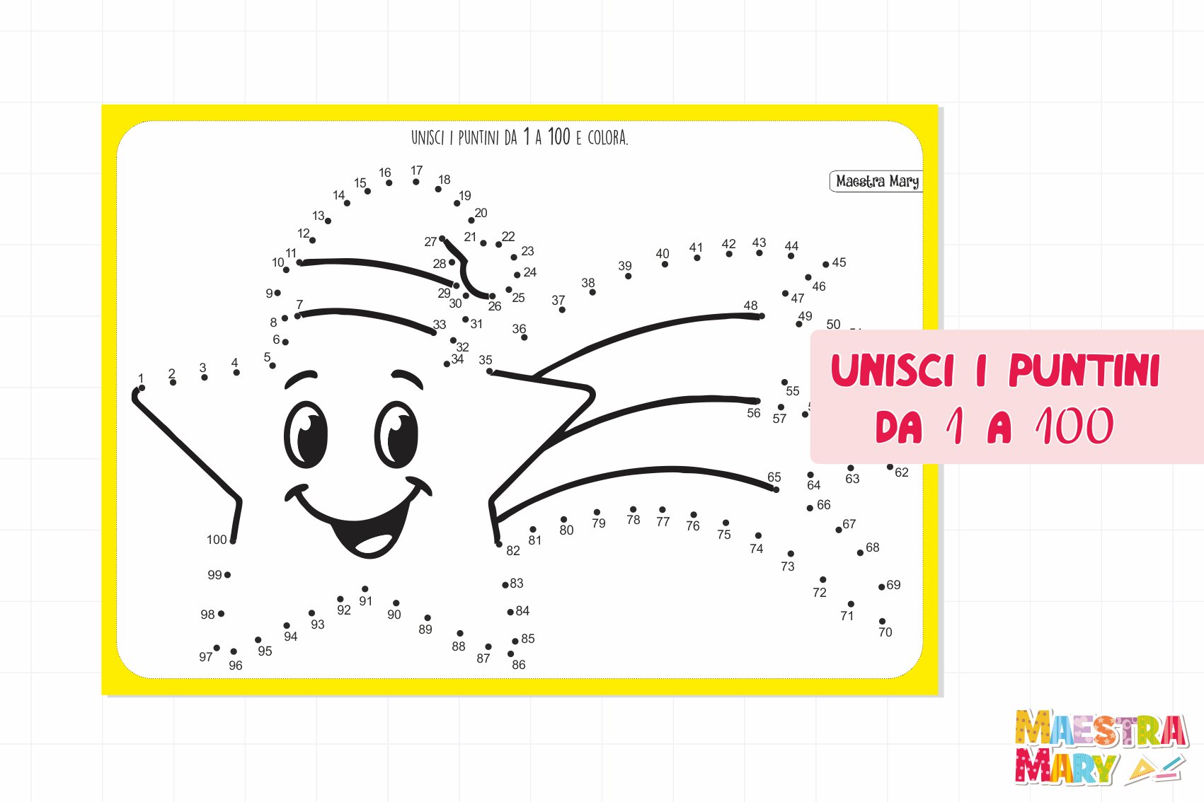 unisci i puntini schede per bambini