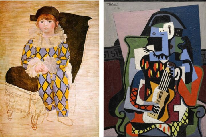 Paolo come Arlecchino - Arlecchino con la chitarra - Picasso