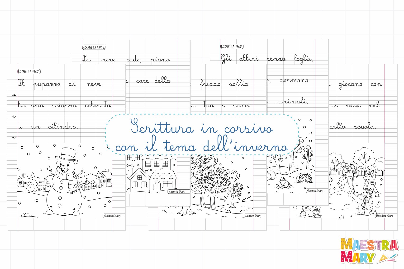 schede corsivo scuola primaria