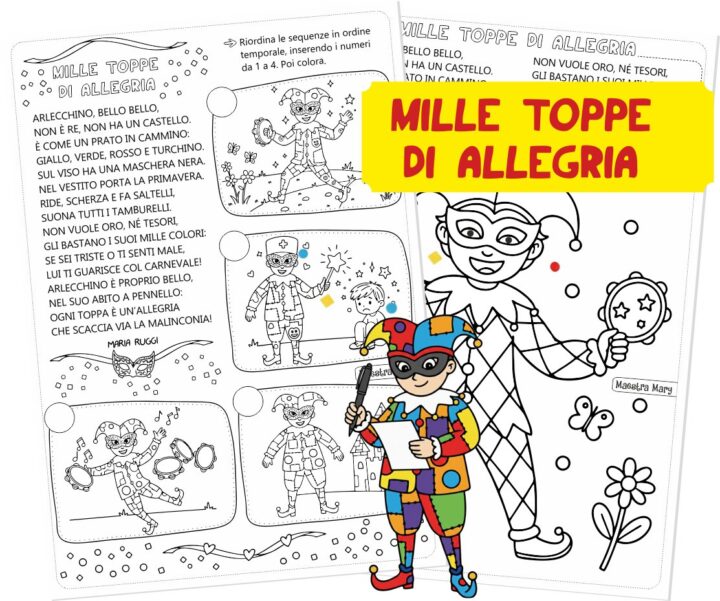 schede di carnevale per bambini
