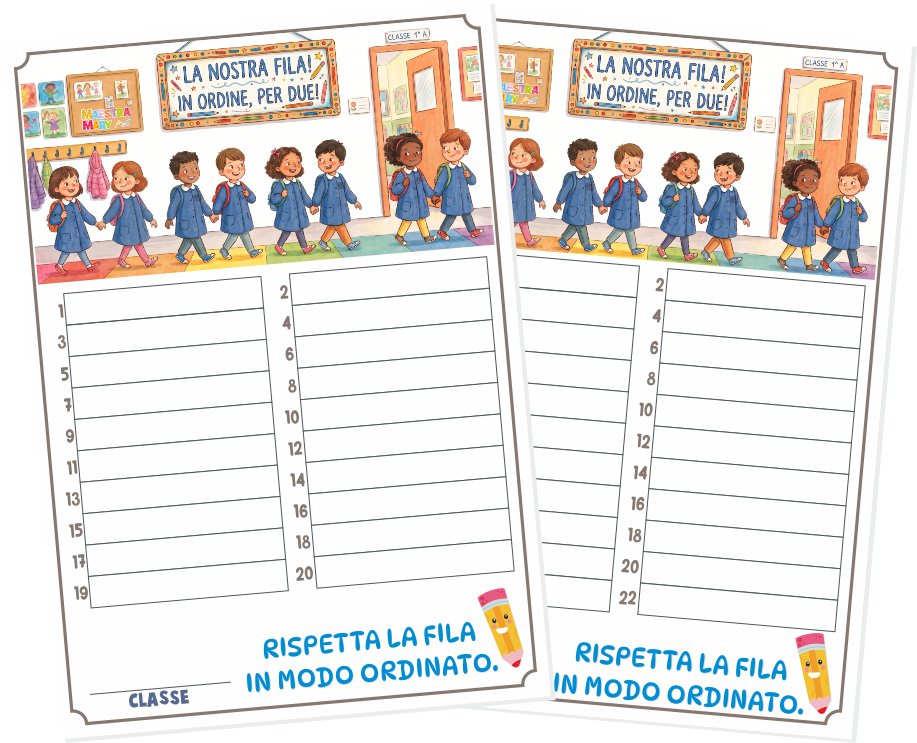 cartelli ordine della fila